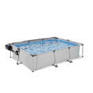 Piscina EXIT Soft Grey 300x200x65cm con bomba de depuración y cúpula, color gris