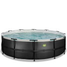 Piscina EXIT Black Leather &oslash;488x122cm con bomba de filtrado de arena, color negro