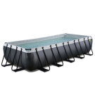 Piscina EXIT Black Leather 540x250x100cm con bomba de depuración, color negro