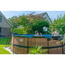 Piscina EXIT Wood ø450x122cm con bomba de filtrado de arena, color marrón