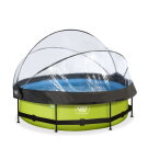 Piscina EXIT Lime &oslash;300x76cm con bomba de depuraci&oacute;n y c&uacute;pula, color verde