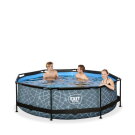 Piscina EXIT Stone &oslash;300x76cm con bomba de depuraci&oacute;n, color gris