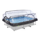 Piscina EXIT Soft Grey 300x200x65cm con bomba de depuración y cúpula, color gris