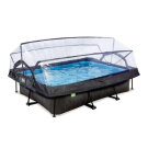 Piscina EXIT Black Wood 300x200x65cm con bomba de depuraci&oacute;n y c&uacute;pula, color negro