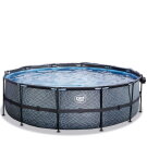 Piscina EXIT Stone &oslash;488x122cm con bomba de filtrado de arena, color gris