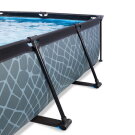 Piscina EXIT Stone 220x150x65cm con bomba de depuraci&oacute;n, color gris