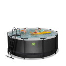 Piscina EXIT Black Leather &oslash;360x122cm con bomba de depuraci&oacute;n, color negro