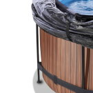 Piscina EXIT Wood ø360x122cm con bomba de filtrado de arena y cúpula, color marrón