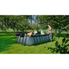 EXIT Wood pool 540x250x122cm with sand filter pump - brown