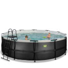 Piscina EXIT Black Leather &oslash;488x122cm con bomba de filtrado de arena, color negro