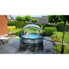 Piscina EXIT Stone ø300x76cm con bomba de depuración y cúpula, color gris