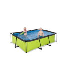 Piscina EXIT Lime 220x150x65cm con bomba de depuración, color verde