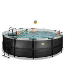 EXIT Black Leather pool ø450x122cm with filter pump - black