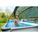 Piscina EXIT Soft Grey 300x200x65cm con bomba de depuración y cúpula, color gris