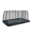EXIT Dynamic ground level trampoline 305x519cm with safety net - black