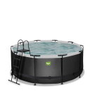 Piscina EXIT Black Leather ø360x122cm con bomba de depuración, color negro