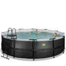 Piscina EXIT Black Leather &oslash;488x122cm con bomba de filtrado de arena, color negro