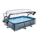 Piscina EXIT Stone 300x200x65cm con bomba de depuraci&oacute;n y c&uacute;pula, color gris