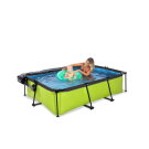 Piscina EXIT Lime 220x150x65cm con bomba de depuración y cúpula, color verde
