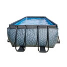 Piscina EXIT Stone 400x200x122cm con bomba de depuraci&oacute;n, color gris