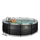 Piscina EXIT Black Leather ø427x122cm con bomba de depuración, color negro