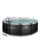 Piscina EXIT Black Leather ø427x122cm con bomba de depuración, color negro