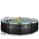 Piscina EXIT Black Leather &oslash;488x122cm con bomba de filtrado de arena, color negro