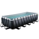 Piscina EXIT Black Leather 540x250x122cm con bomba de depuración, color negro