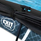 Piscina EXIT Stone 220x150x65cm con bomba de depuración y toldo, color gris