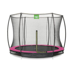 Cama elástica enterrada EXIT Silhouette ø305cm con red de seguridad, color rosa