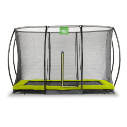 Cama elástica enterrada EXIT Silhouette 244x366cm con red de seguridad, color verde