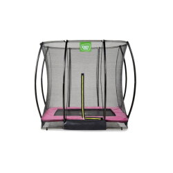 Cama elástica enterrada EXIT Silhouette 153x214cm con red de seguridad, color rosa