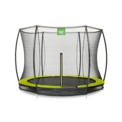 Cama elástica enterrada EXIT Silhouette ø244cm con red de seguridad, color verde