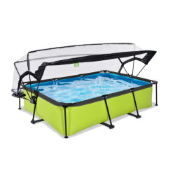 Piscina EXIT Lime 300x200x65cm con bomba de depuración y cúpula, color verde